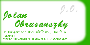 jolan obrusanszky business card